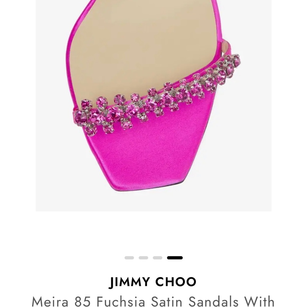 Jimmy Choo Heels.Size 41.5 EU (11.5 US).MEIRA 85,SATIN W/CRYSTAL PIECE.FUCHSIA - Picture 11 of 17